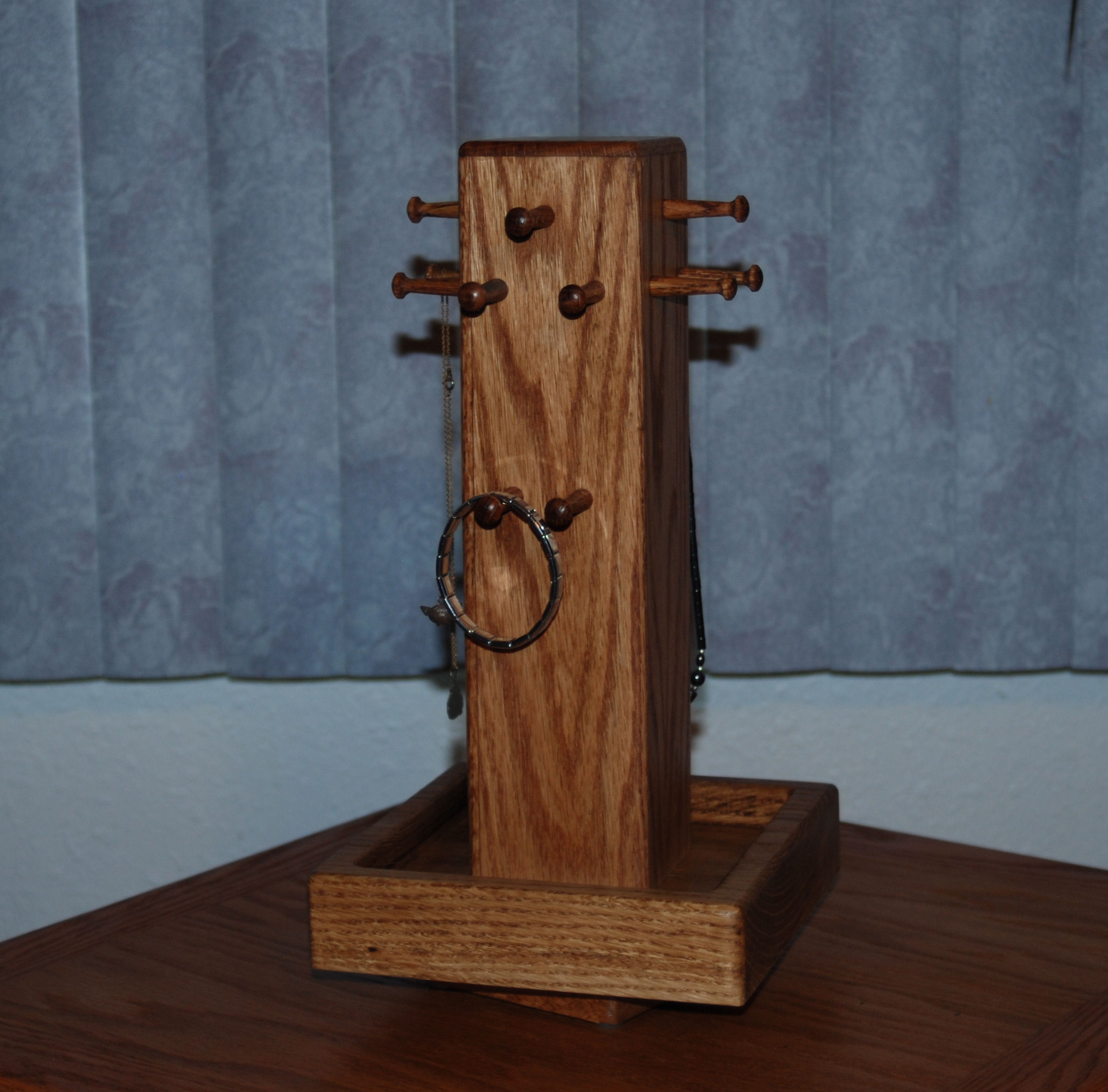 Necklace Tree Jewelry Display - Solid Oak