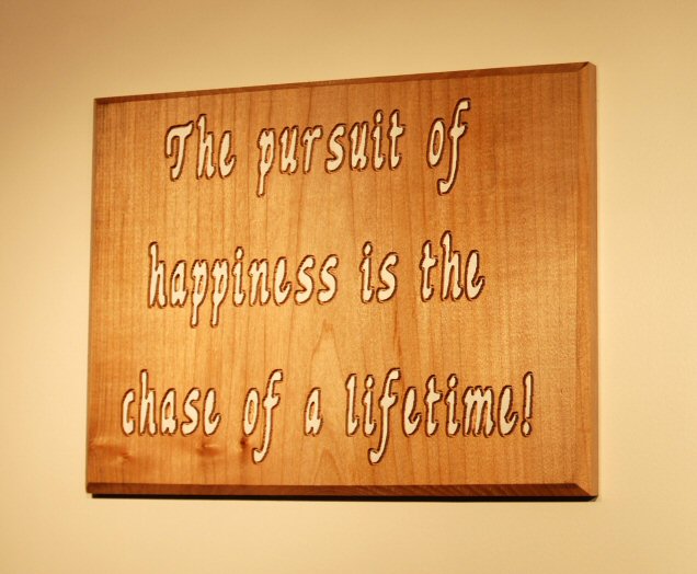 The pursuit of happiness is the chase of a lifetime!